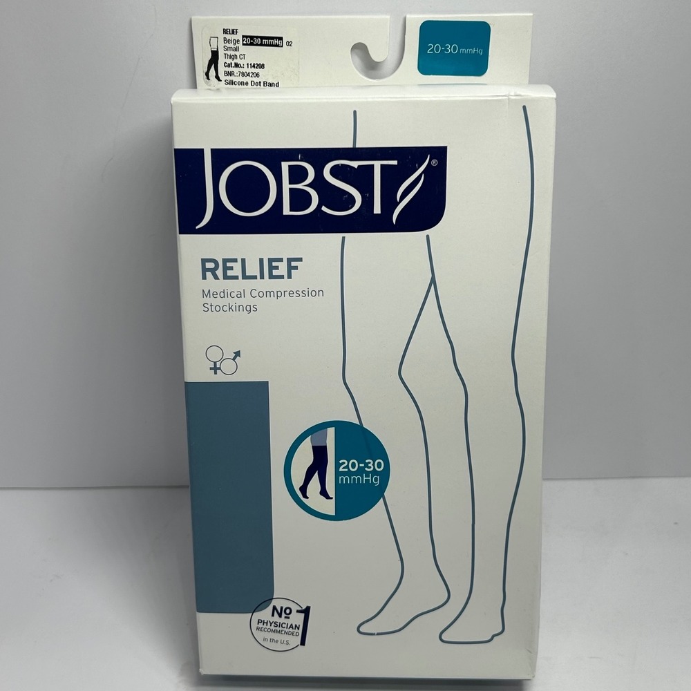Jobst Relief 20-30 mmHg Medical Compression Stockings Small Beige Thigh High